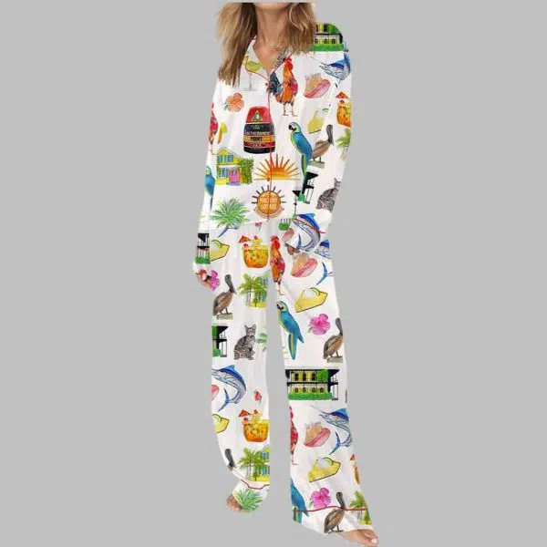 Key West Florida Travel Satin Pajama Set 4