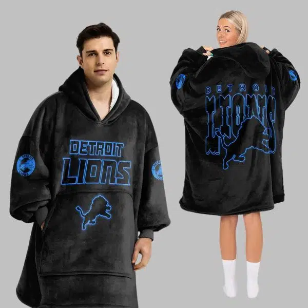 Lions Football Unisex Blanket Hoodie 1