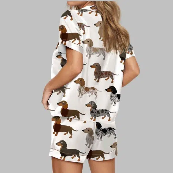 Longhaired Dachshund Satin Pajama Set 3