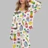 Louisiana Mardi Gras Satin Pajama Set 2