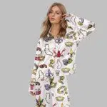 Mardi Gras Beads King Cake Crawfish Pajama Set