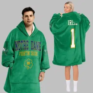 Notre Dame Fighting Irish Football Unisex Blanket Hoodie 2