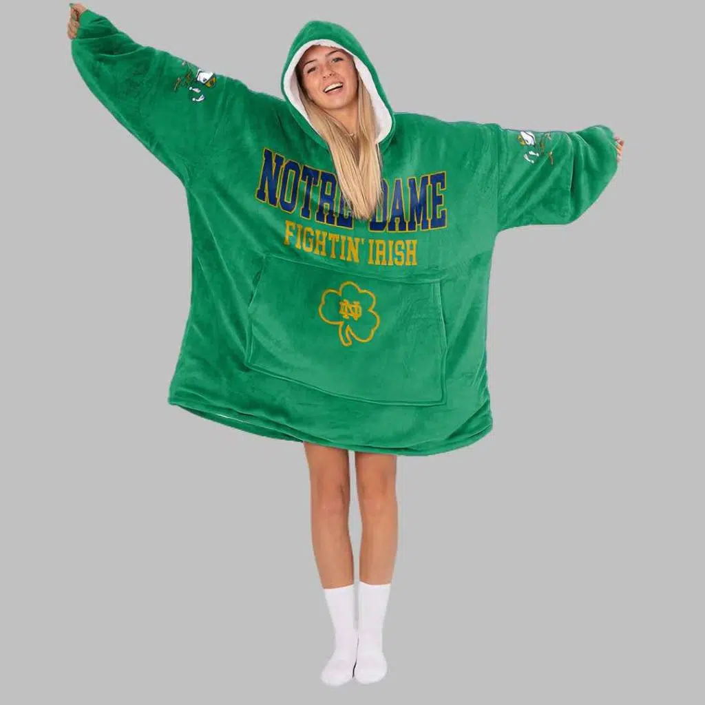 Notre Dame Fighting Irish Football Unisex Blanket Hoodie 3