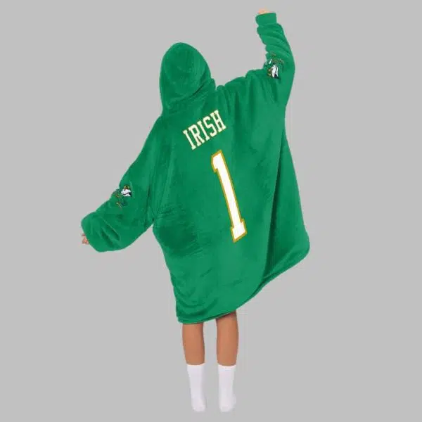 Notre Dame Fighting Irish Football Unisex Blanket Hoodie 4