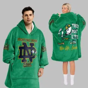 Notre Dame Fighting Irish They Not Like Us Football Blanket Hoodie 2