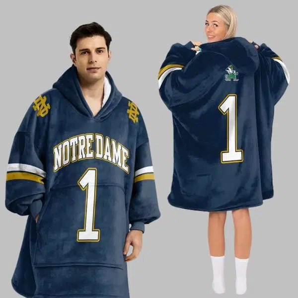 Notre Dame Football Blanket Hoodie 2