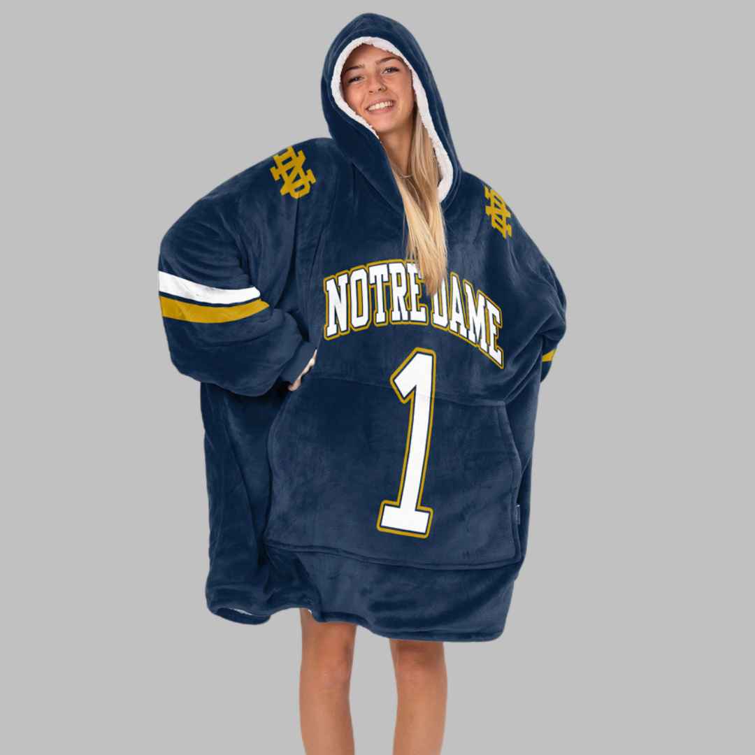 Notre Dame Football Blanket Hoodie - Gullprint.com