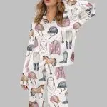 Pink Horseback Riding Satin Pajama Set