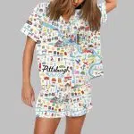 Pittsburgh Map Steelers Art Print Pajama Set