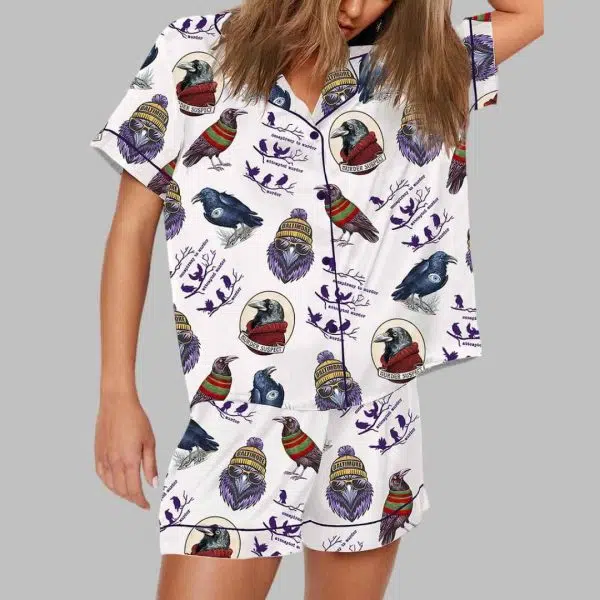 Ravens Football Caws Art Print Pajama Set 2