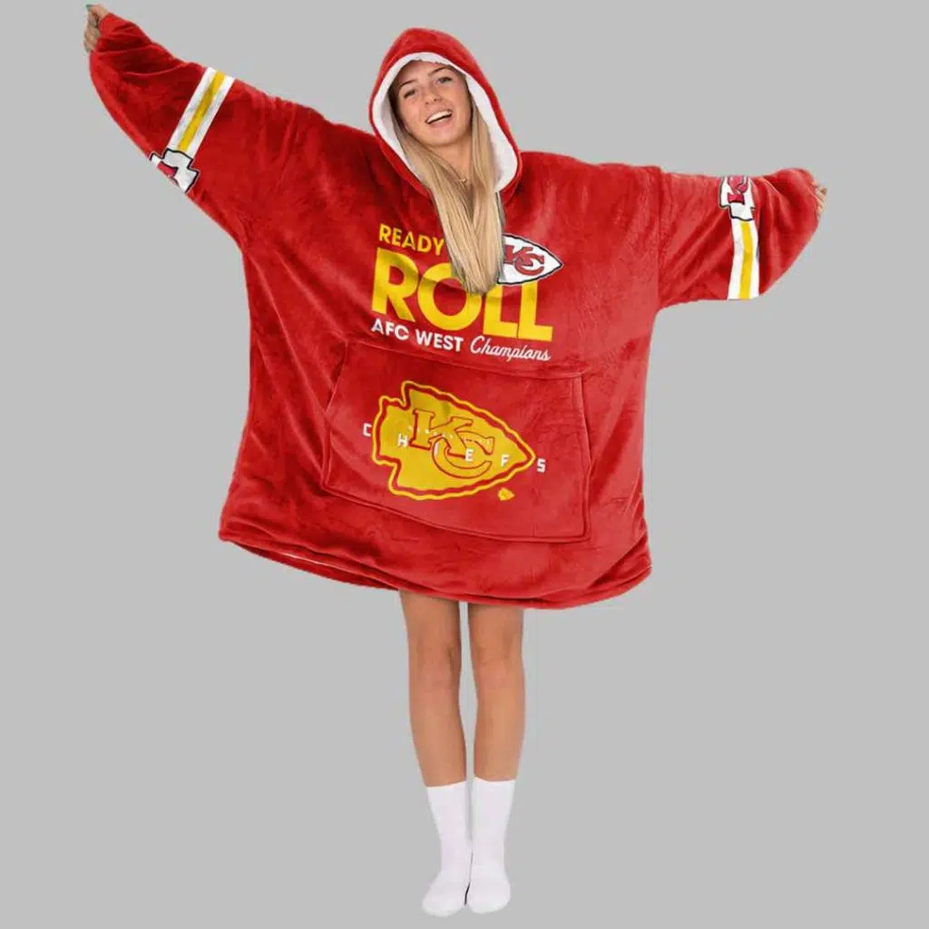 Ready To Roll Kansas City Football Unisex Blanket Hoodie 3