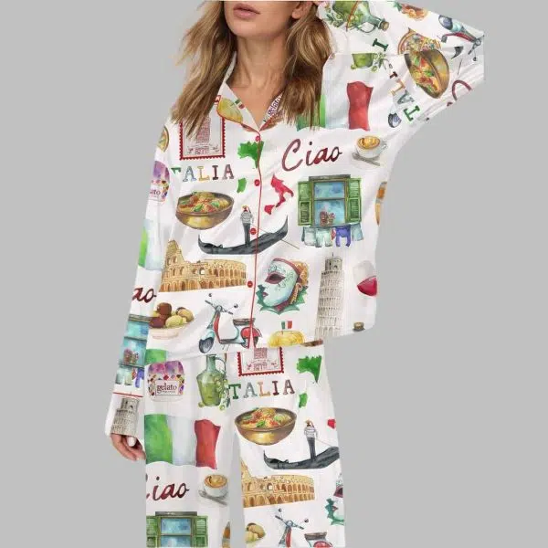 Rome Italy Travel Jubilee Satin Pajama Set 1