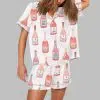 Rose All Day Wine Pajama Set 2