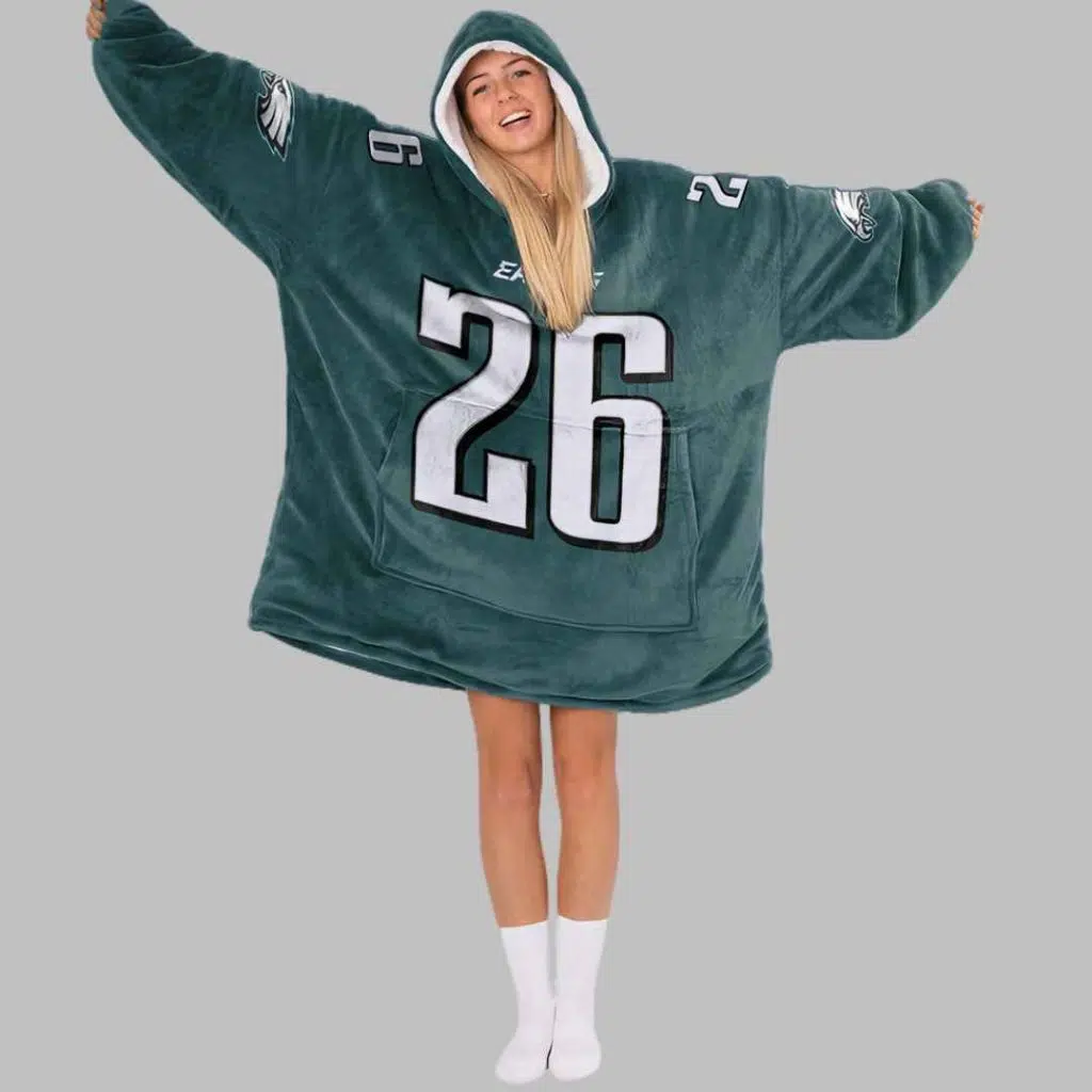 Run It Back 26 Philadelphia Football Unisex Blanket Hoodie 3