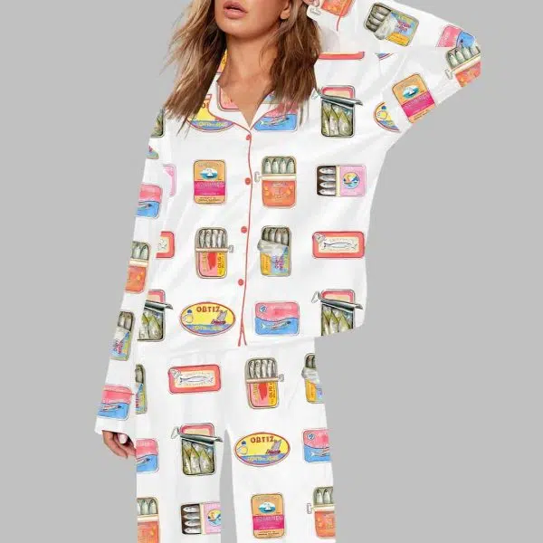 Sardines Canned Food Art Print Pajama Set 2