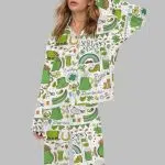 Slainte Irish Cheer St Patricks Day Satin Pajama Set