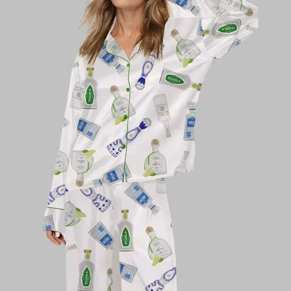 Tequila Bottle Satin Pajama Set 2