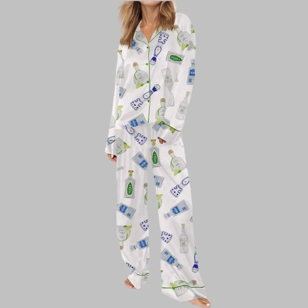 Tequila Bottle Satin Pajama Set 3