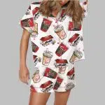 Tim Coffee Satin Pajama Set