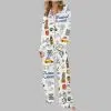 Travel Planner Satin Pajama Set 3