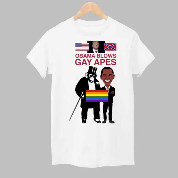 Trump Obama Blows Gay APES Shirt 1