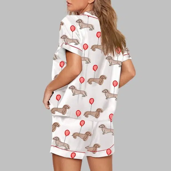 Valentine Dachshund Dog Print Pajama Set 3