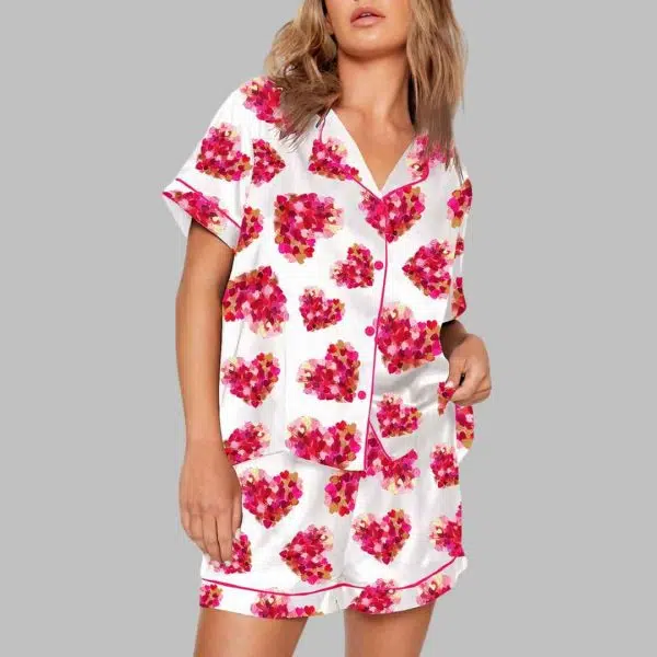 Valentine Day Heart Brushstroke Pajama Set 2