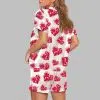 Valentine Day Heart Brushstroke Pajama Set 3