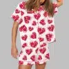 Valentine Day Heart Brushstroke Pajama Set 4