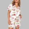 Valentine Petals and Prosecco Watercolor Pajama Set 2