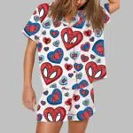 Valentine Superhero Print Pajama Set