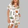 Watercolor Italy Travel Print Pajama Set 2