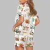 Watercolor Italy Travel Print Pajama Set 3