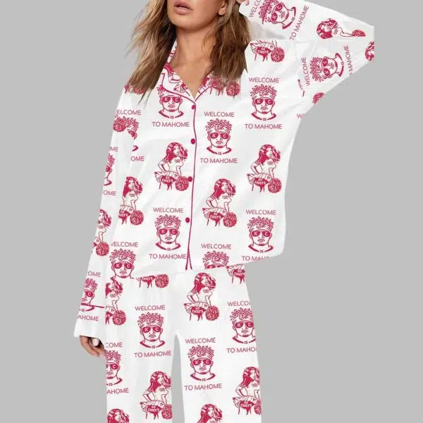 Welcome To Mahome Football Chiefs KC Art Print Pajama Set 2