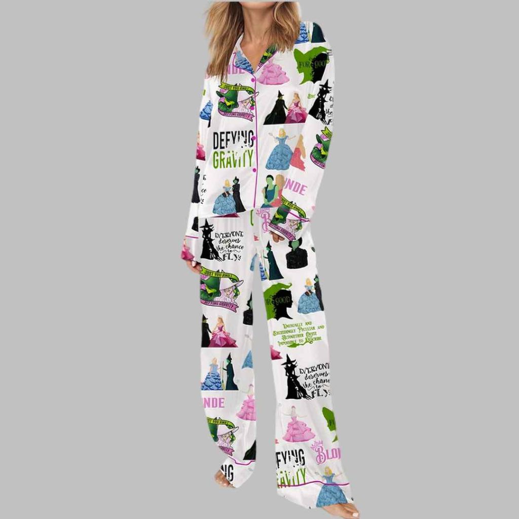 Wicked Elphaba And Glinda Satin Pajama Set 2 Wicked Elphaba And Glinda Satin Pajama Set 2
