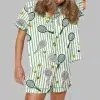 Wimbledon Tennis Satin Pajama Set 4