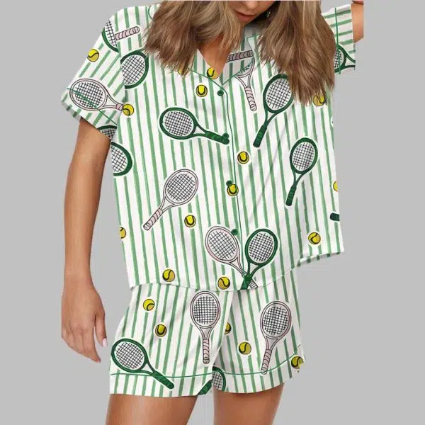 Wimbledon Tennis Satin Pajama Set 4