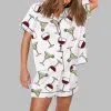 Wine Glass And Martini Print Pajama Set 4