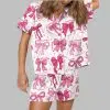 Christian Coquette Bows Satin Pajama Set 1