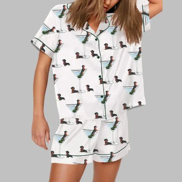 Cocktail Weenies Funny Dachshund Pajama Set 1