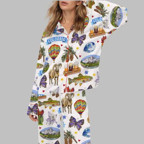 Colorado State Travel Satin Pajama Set 1