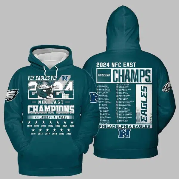 Eagles Fly Eagles Fly 2024 NFC East Champions Hoodie T Shirt 2