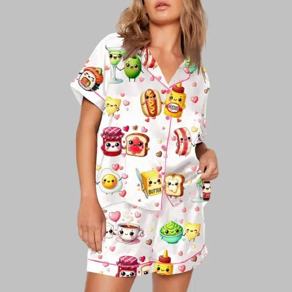 Food Pun Funny Valentine Pajama Set 3