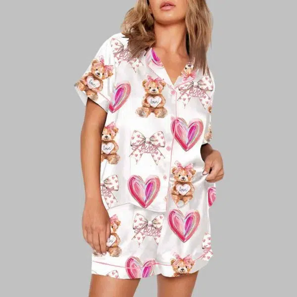 Loved Jesus Valentines Day Bear Pajama Set 3