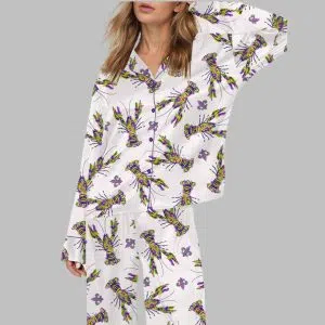 Mardi Gras Crawfish Satin Pajama Set 2