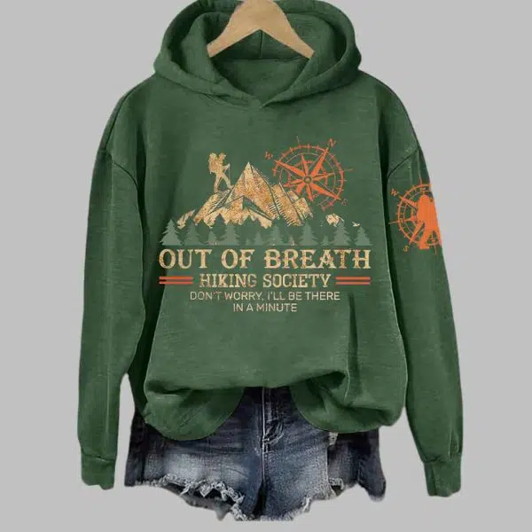 Out Of Breath Hiking Society Dont Worry Ill Be There In A Minute Hoodie 4