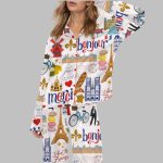 Paris Travel Satin Pajama Set