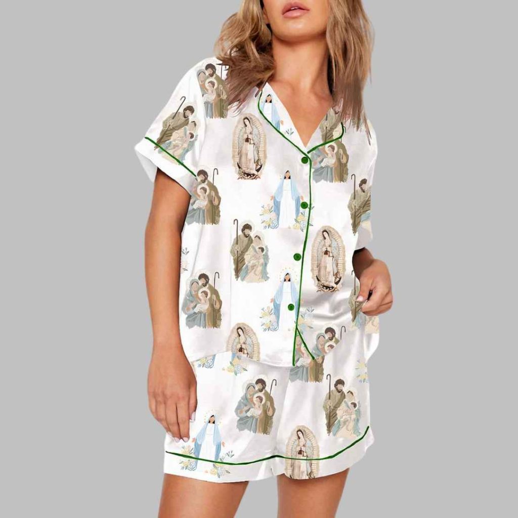 Virgin Mary Our Lady of Guadalupe Watercolor Painting Pajama Set 2
