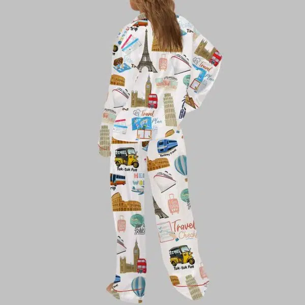 World Travel Satin Pajama Set 3