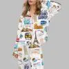 World Travel Satin Pajama Set 4